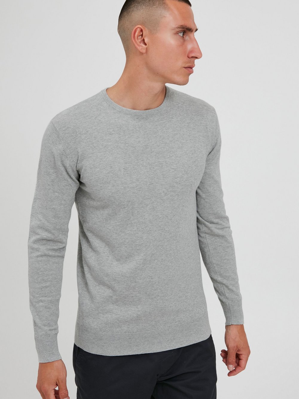 Indicode Rundhalspullover Herren Baumwolle grau, XL