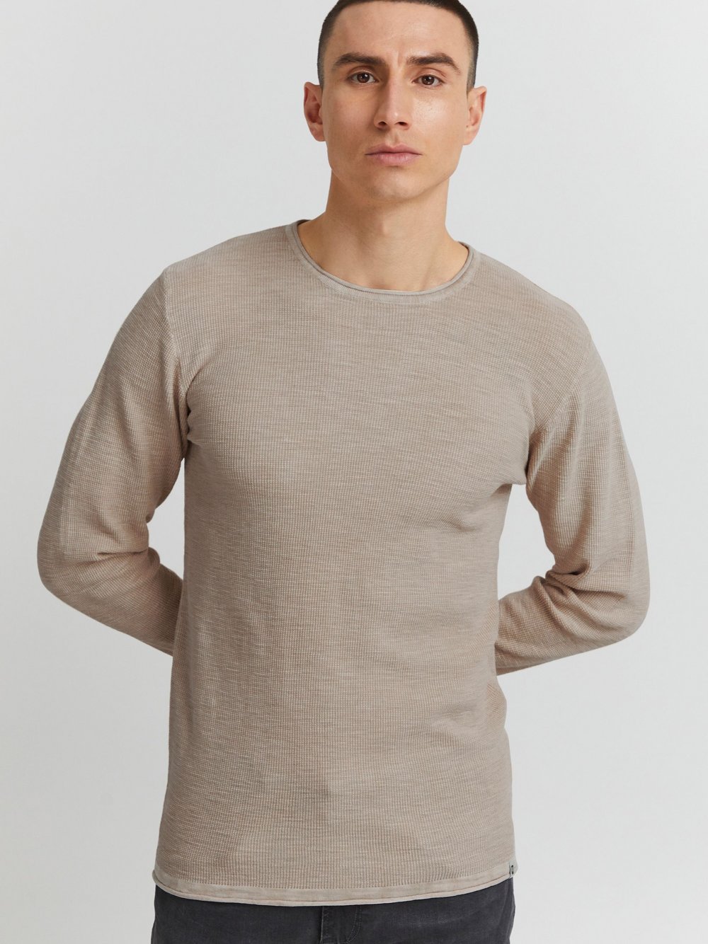 Indicode Strickpullover Herren Baumwolle beige, M