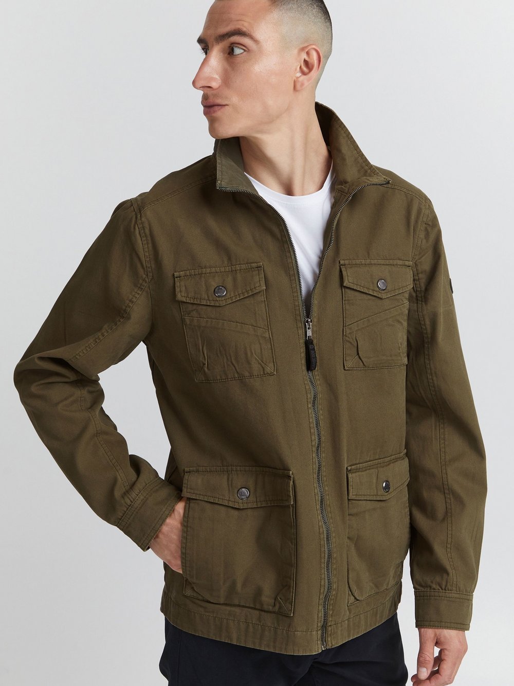 Indicode Fieldjacket Herren Baumwolle grün, L