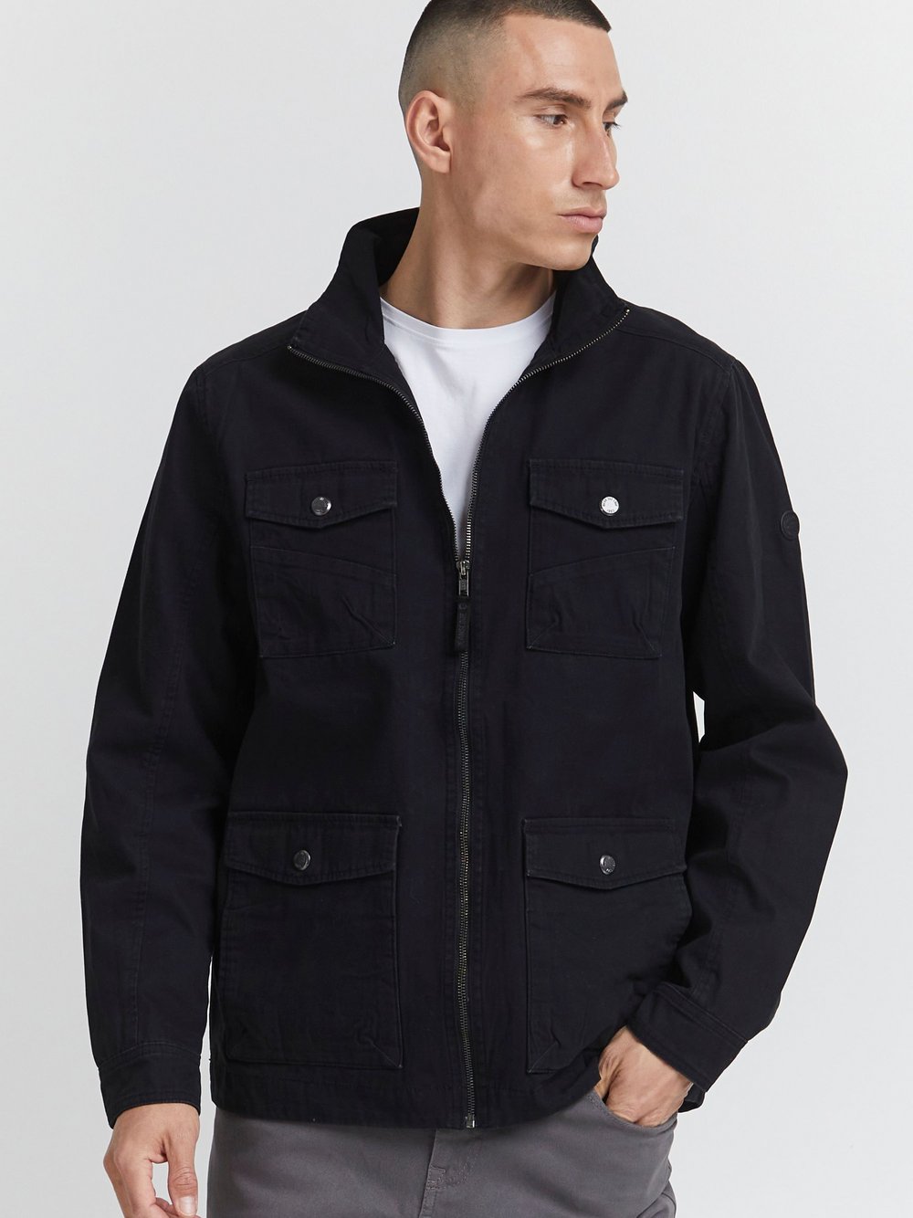 Indicode Fieldjacket Herren Baumwolle schwarz, L