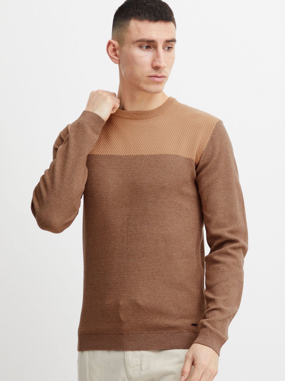 Indicode Strickpullover Herren beige gemustert, XXL