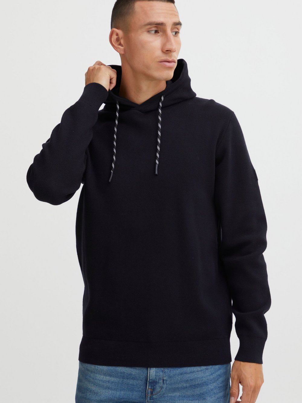 Indicode Kapuzenpullover Herren Baumwolle schwarz gemustert, L