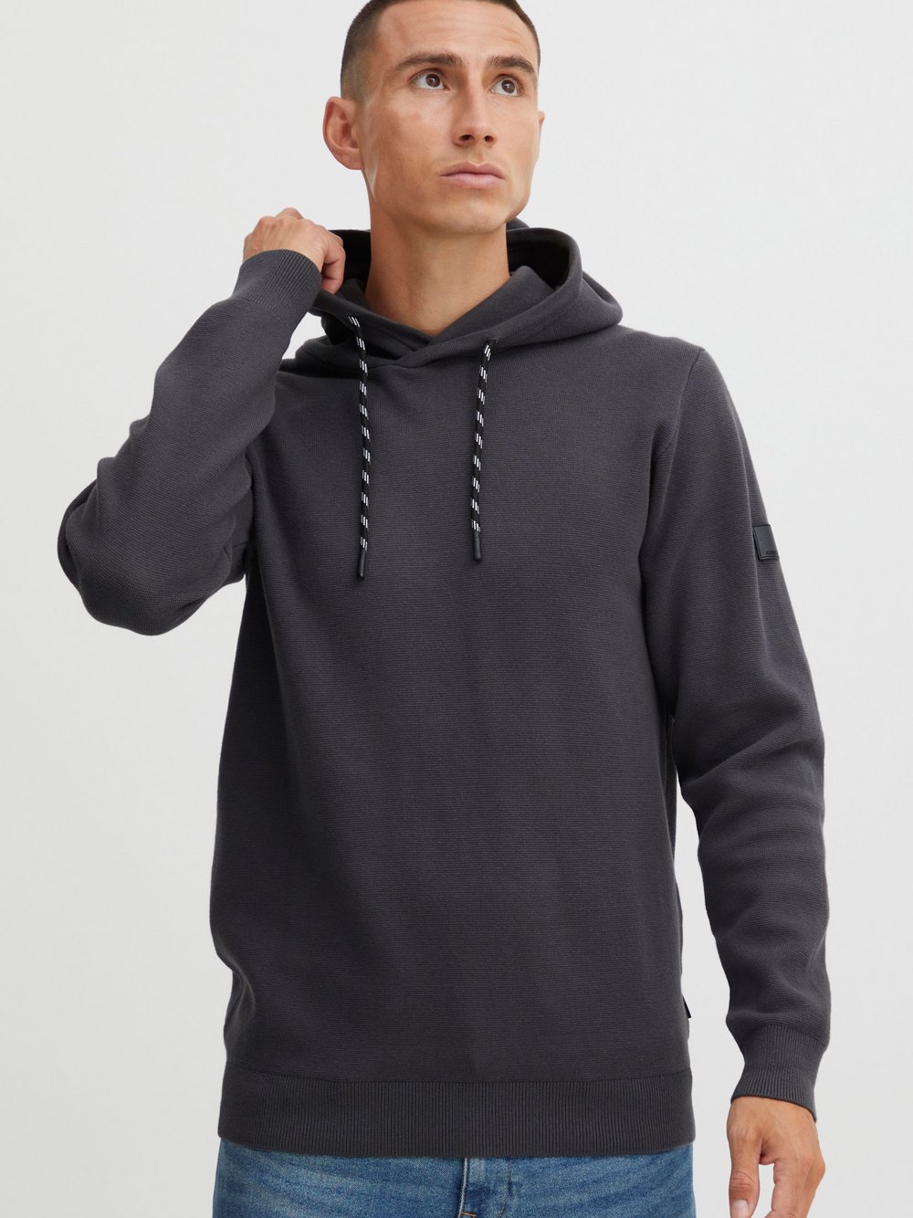 Indicode Kapuzenpullover Herren Baumwolle grau gemustert, XXXL