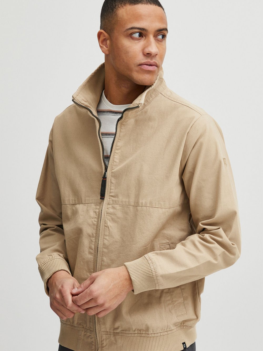 Indicode Kurzjacke Herren Baumwolle beige, XXL