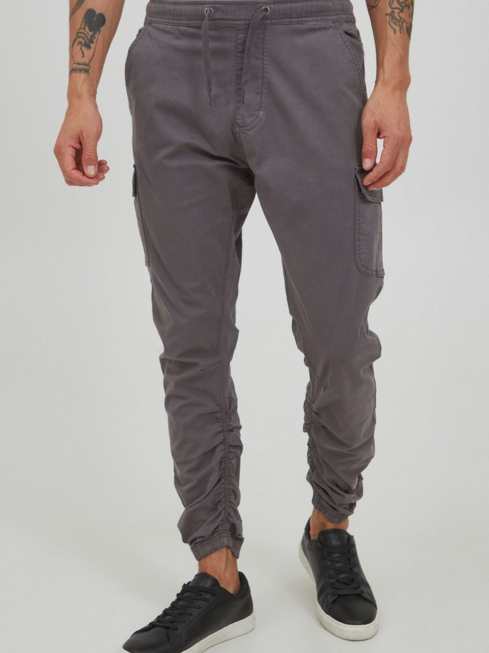 Indicode Cargohose Herren Baumwolle grau, L