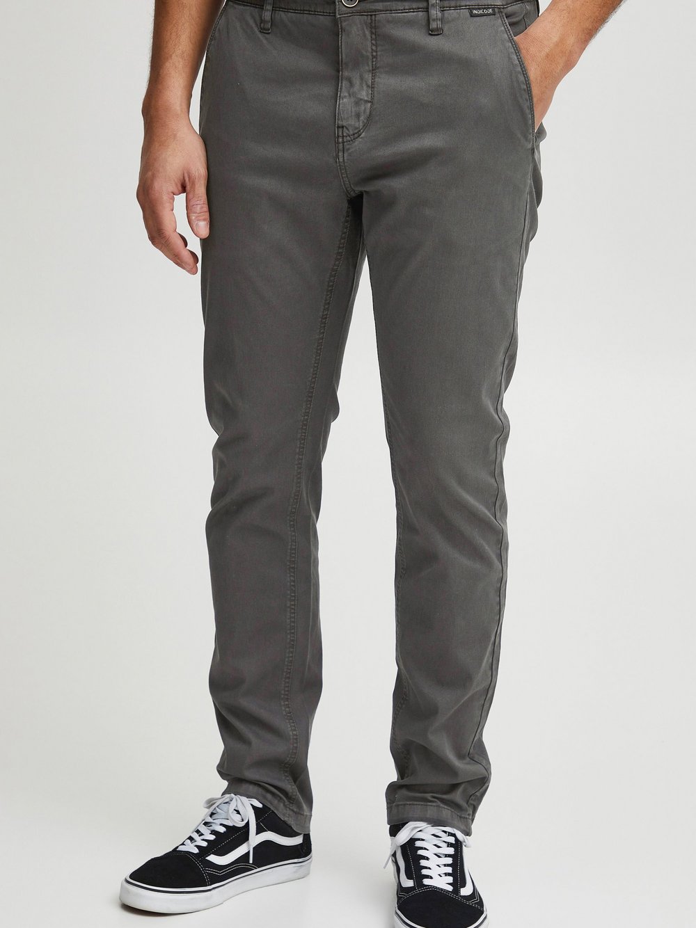 Indicode Chinohose Herren Baumwolle grau, 30-34