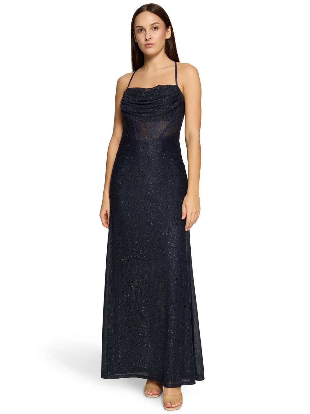 VM Abendkleid Damen Chiffon blau, 38