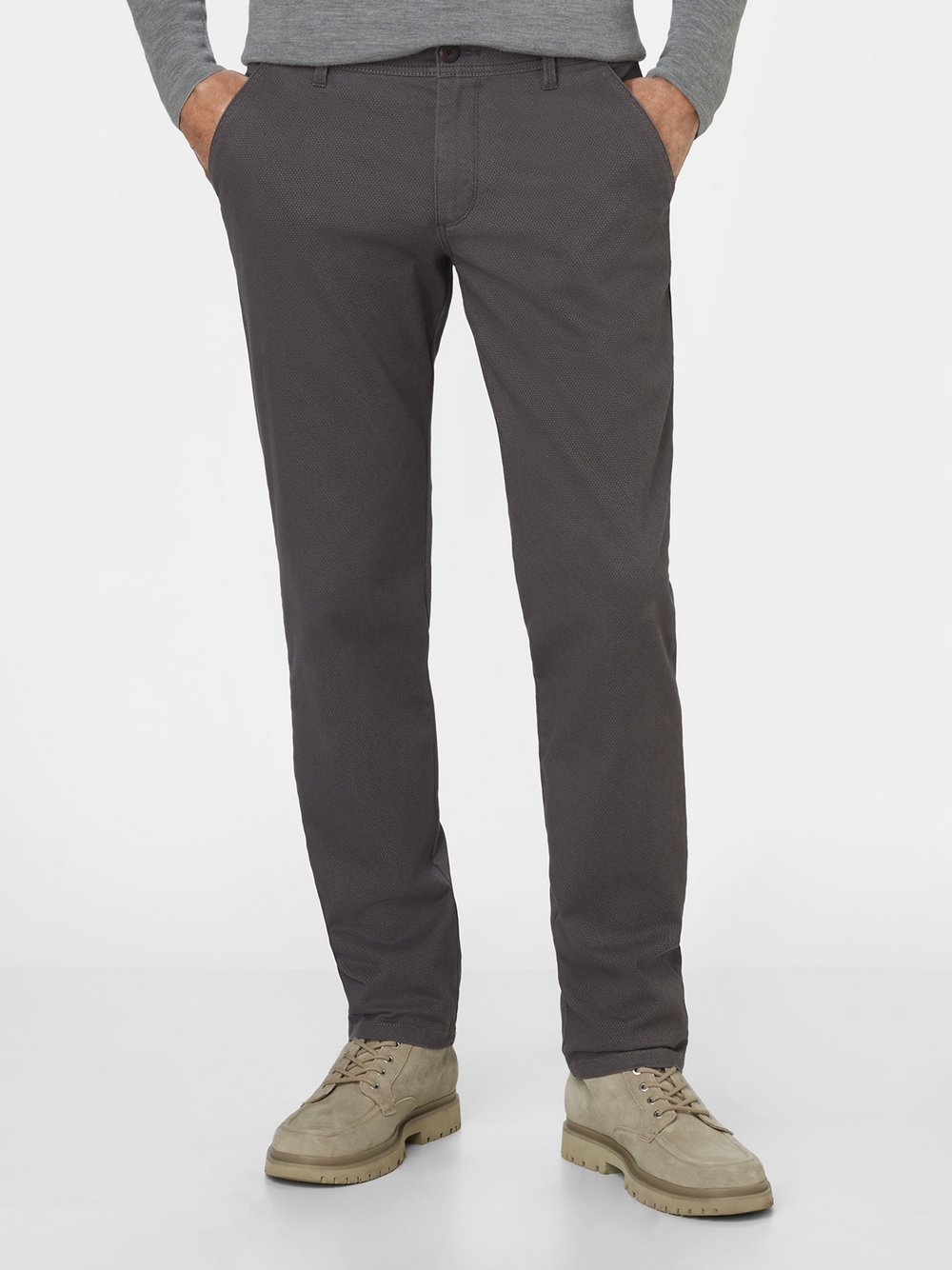 Redpoint Chino Herren Baumwolle grau bedruckt, 35-30