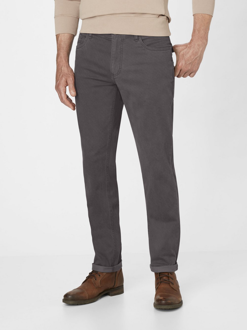 Redpoint Hose Herren Baumwolle grau bedruckt, 35-30