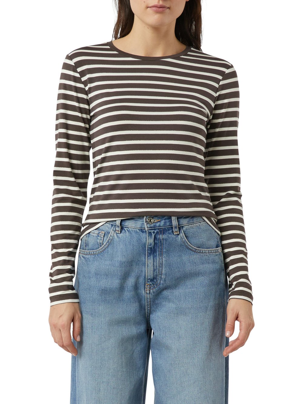 comma Langarmshirt Damen Viskose mehrfarbig gestreift, 38