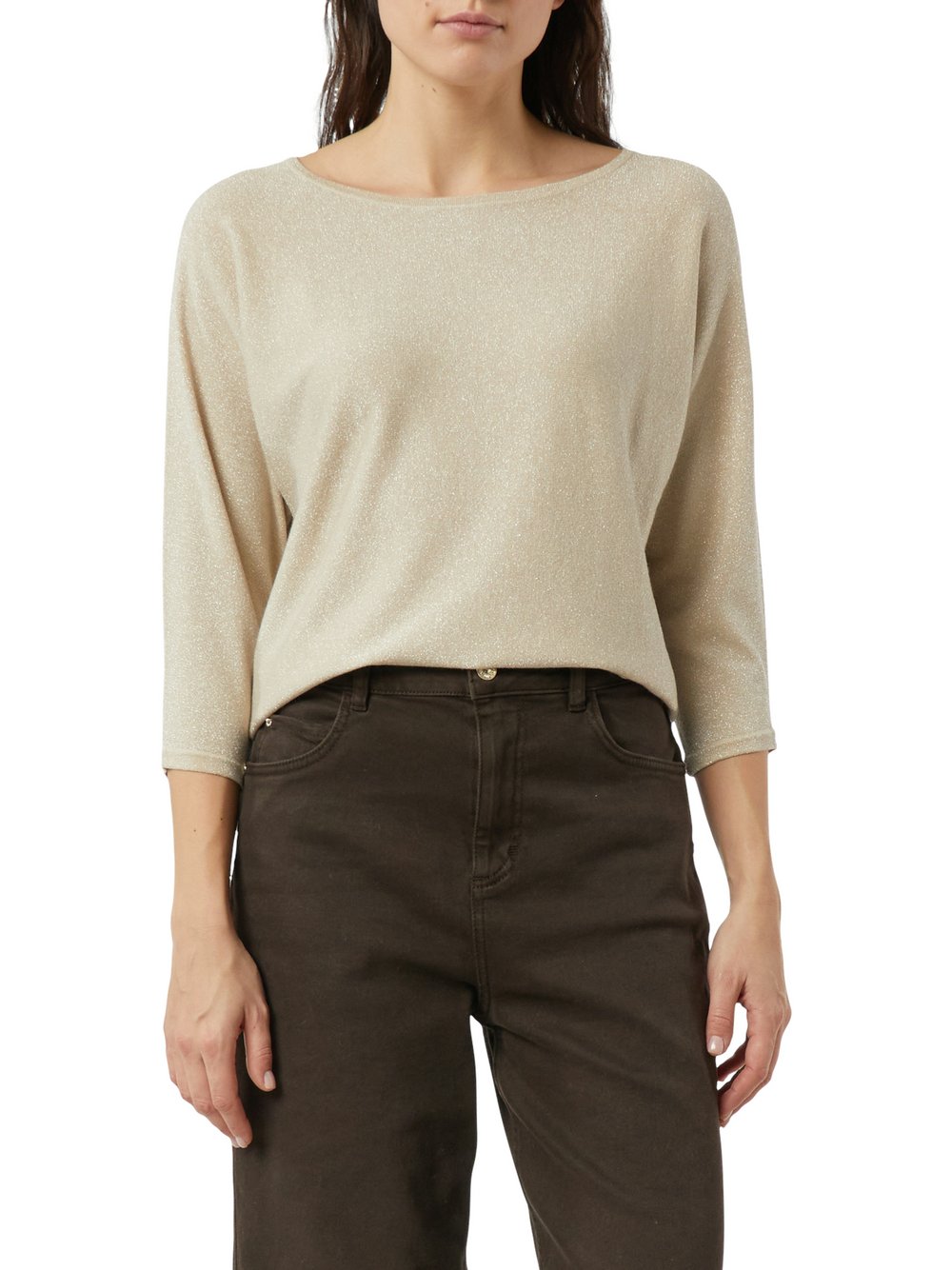 comma Strickpullover Damen Viskose gold meliert, 38