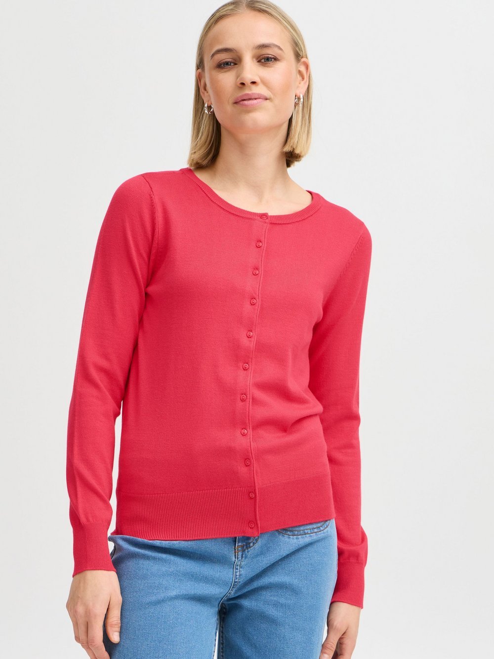 fransa Cardigan Damen Viskose rosa, XXL