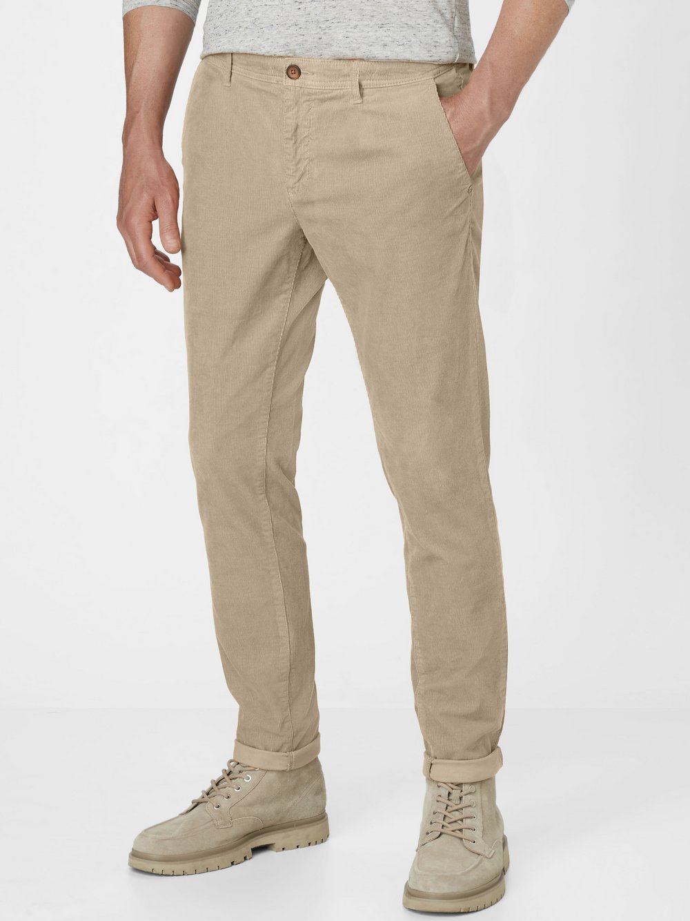 Redpoint Chino Herren Baumwolle beige bedruckt, 40-30