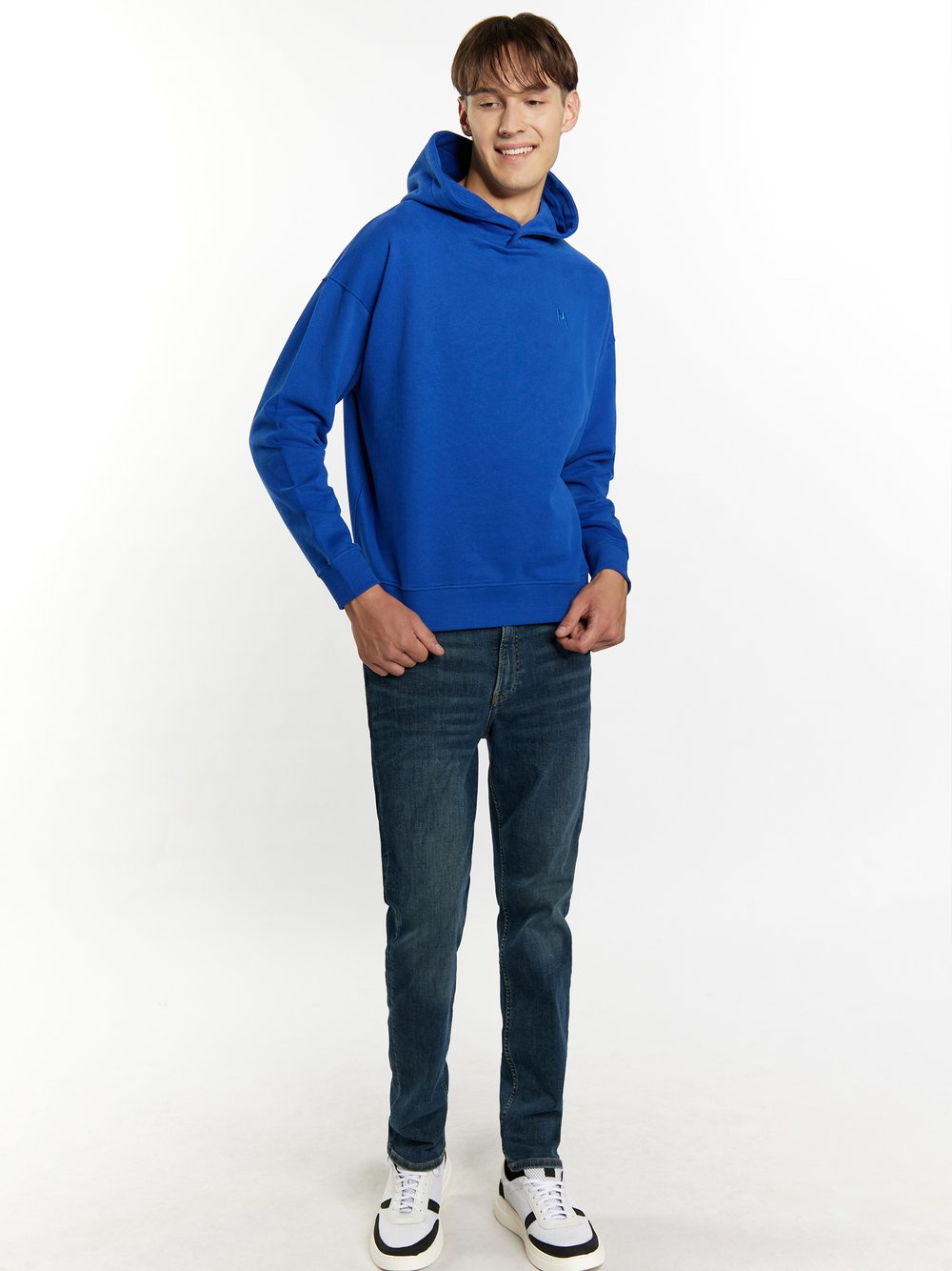 Mo Hoodie Herren Baumwolle blau, M