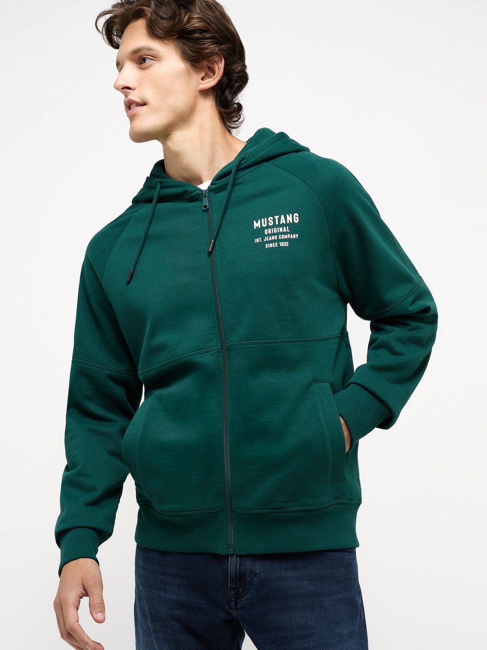 Mustang Sweatjacke Herren Baumwolle grün, 6XL