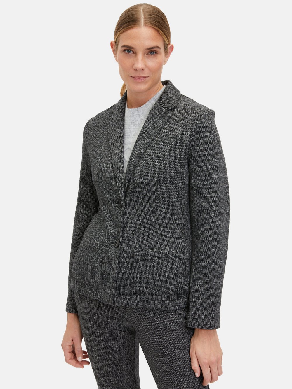 Cartoon Casual-Blazer Damen Baumwolle schwarz gemustert, 42