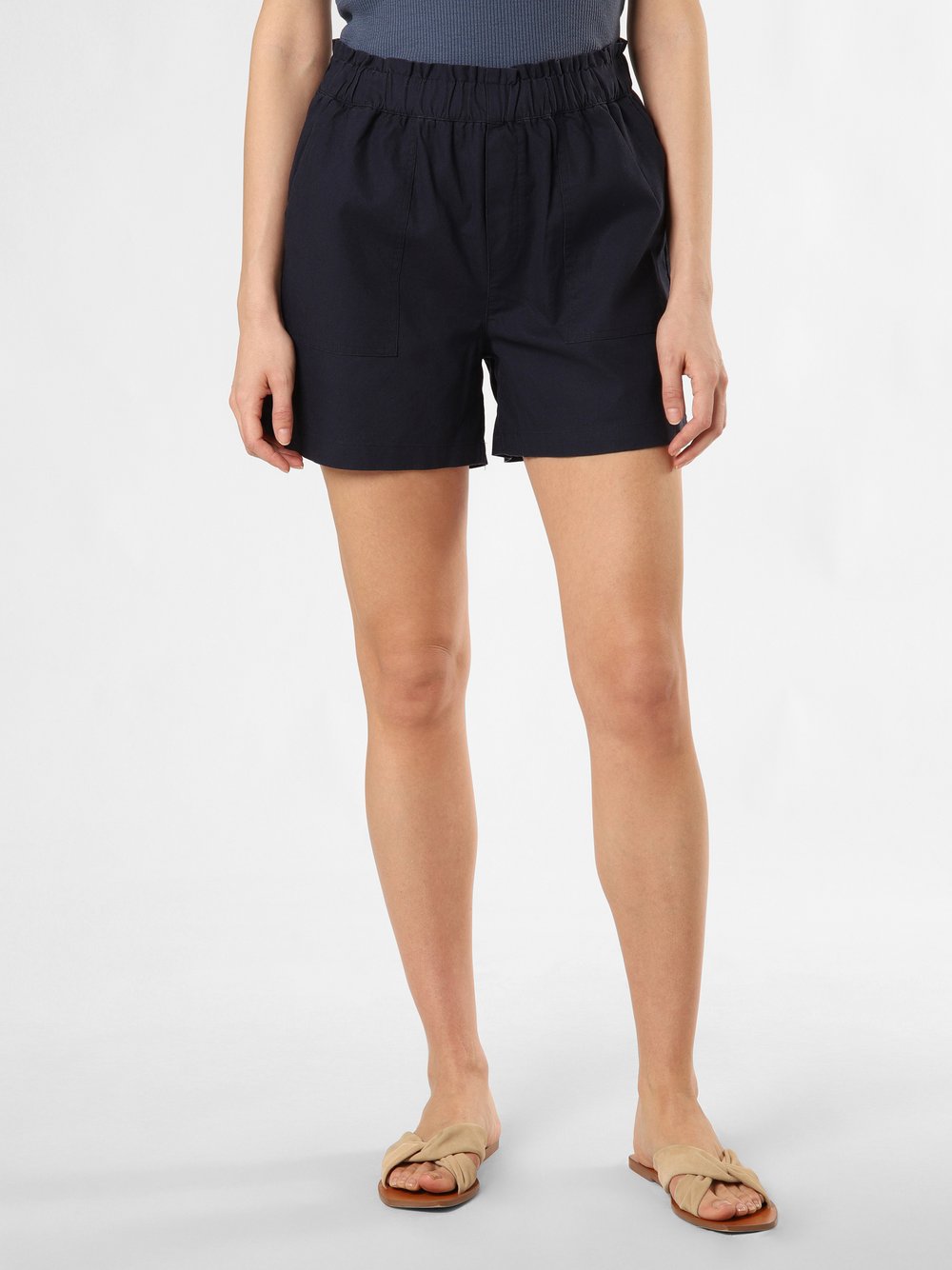 Franco Callegari Shorts mit Leinen-Anteil Damen blau, 42