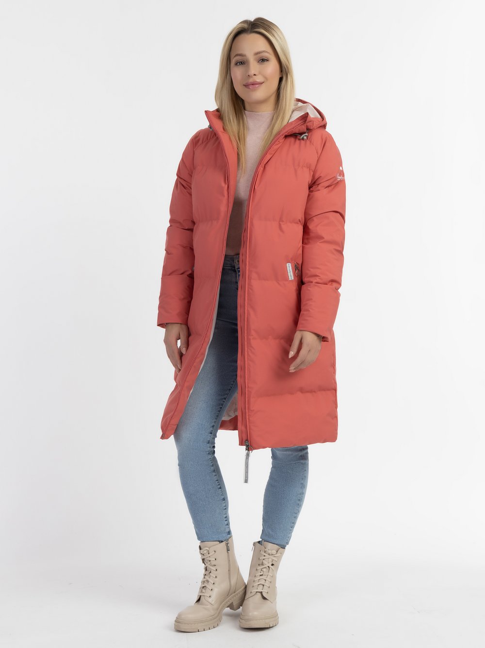 Schmuddelwedda Wattierter Wintermantel Damen rot, L