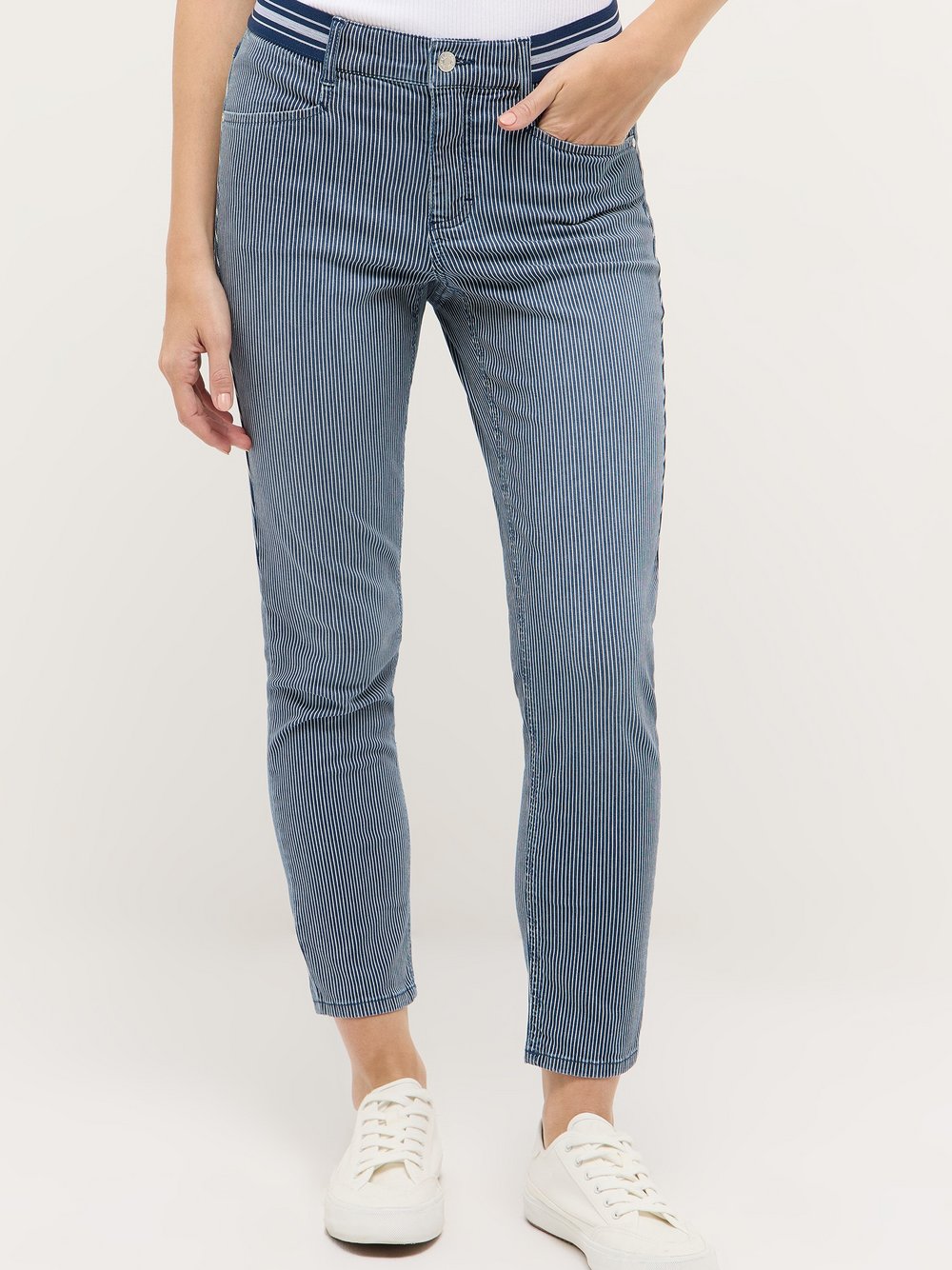 Angels Hose Damen Baumwolle blau gestreift, 40