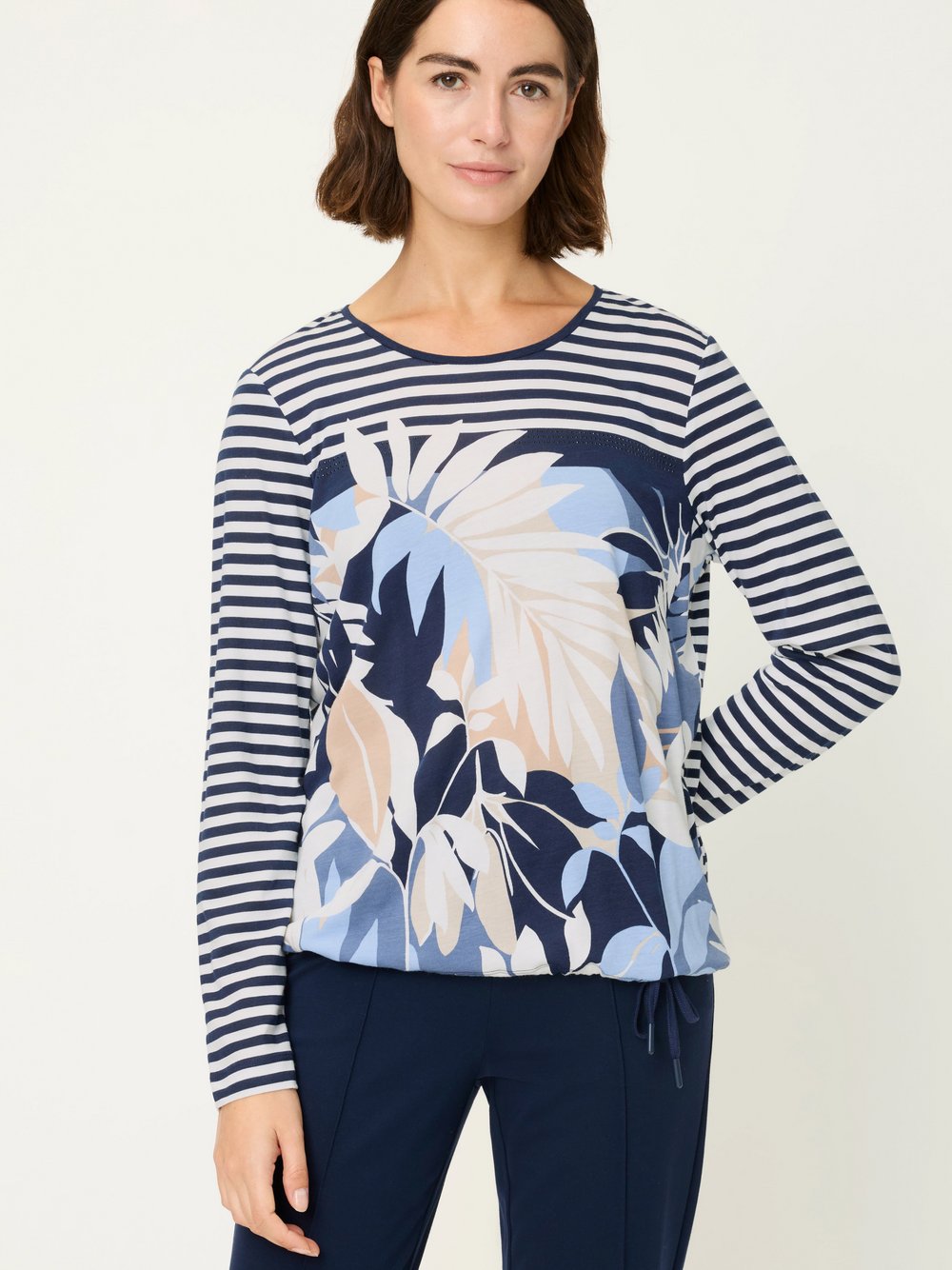 Olsen Langarmshirt Damen Jersey mehrfarbig gemustert, 38