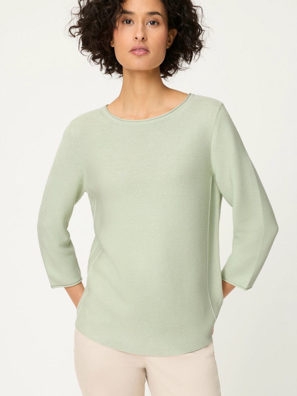 Olsen Strickpullover Damen Baumwolle grün, 44