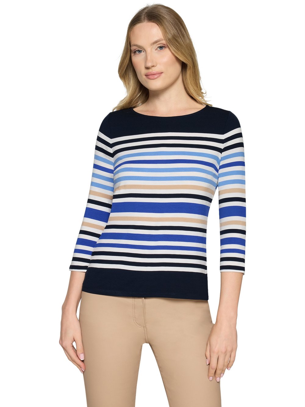 Betty Barclay Langarmshirt Damen Viskose blau gestreift, 36