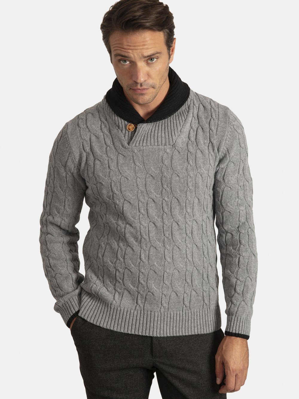 Sir Raymond Tailor Strickpullover Herren grau, L