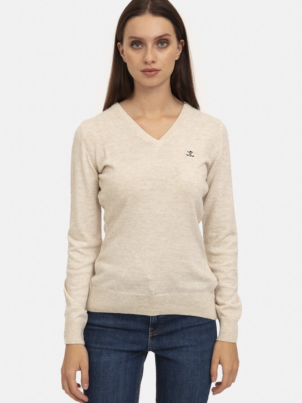 Sir Raymond Tailor V-Pullover Damen beige, L