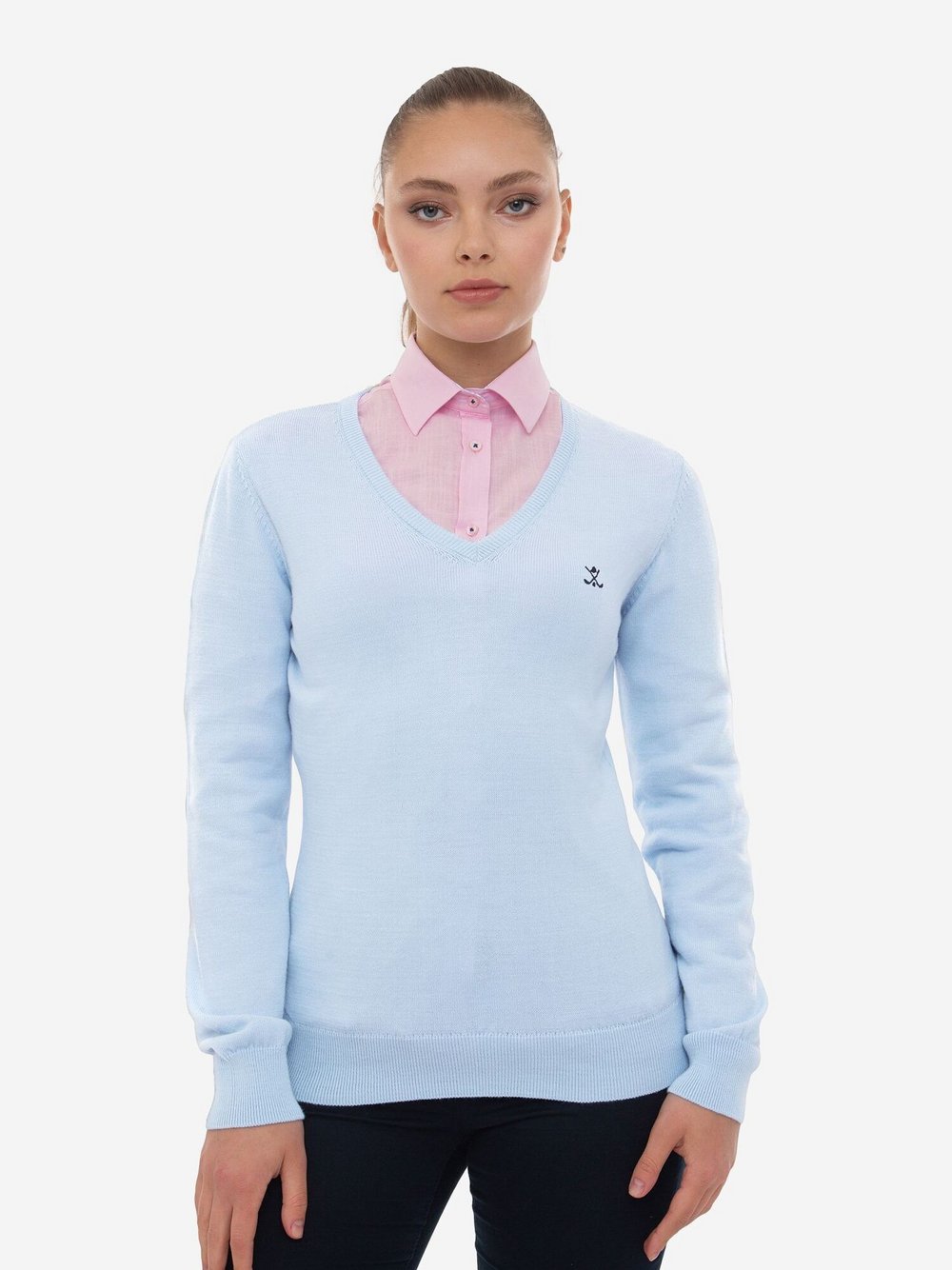 Sir Raymond Tailor V-Pullover Damen blau, M