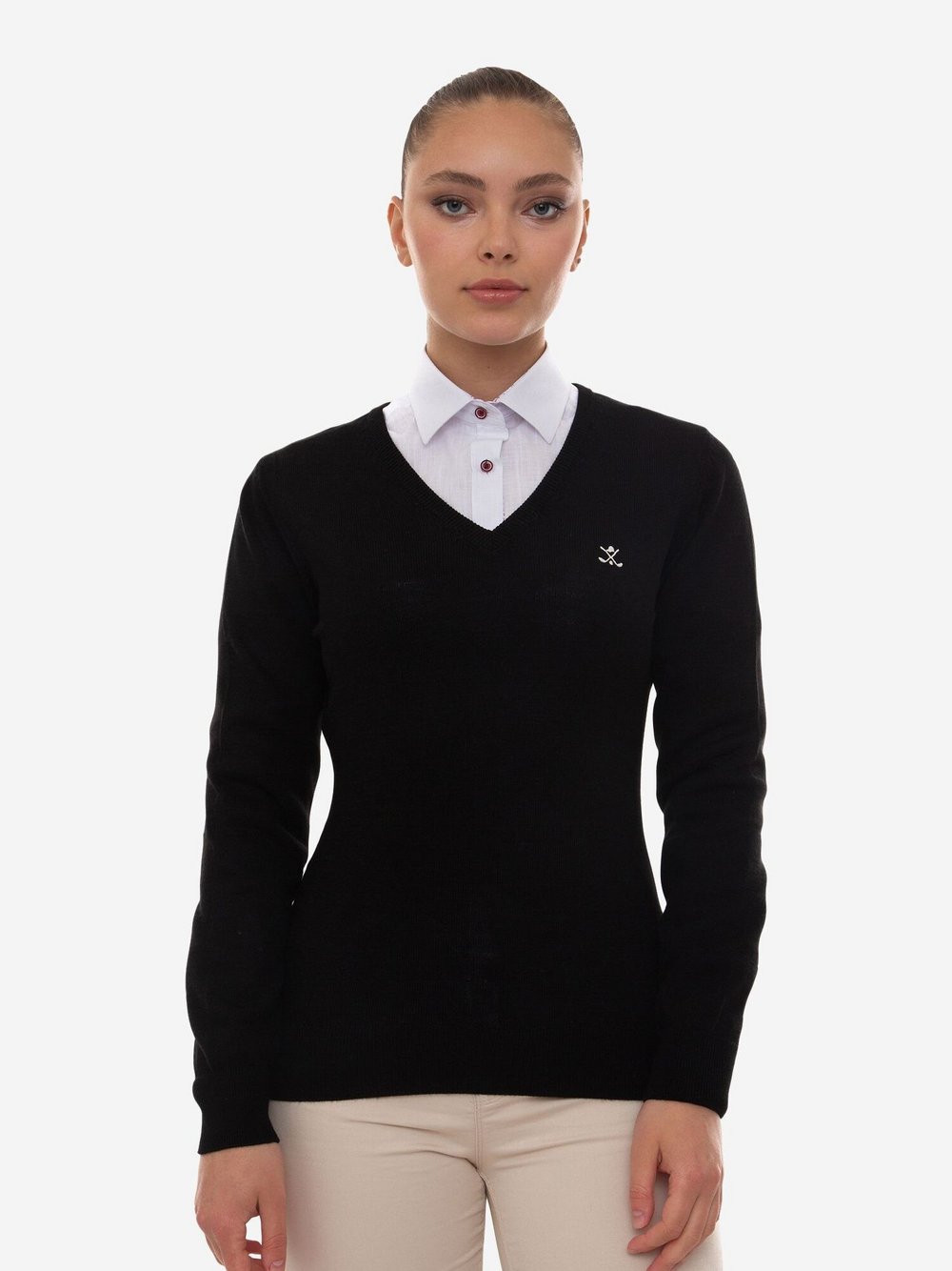 Sir Raymond Tailor V-Pullover Damen schwarz, XXL