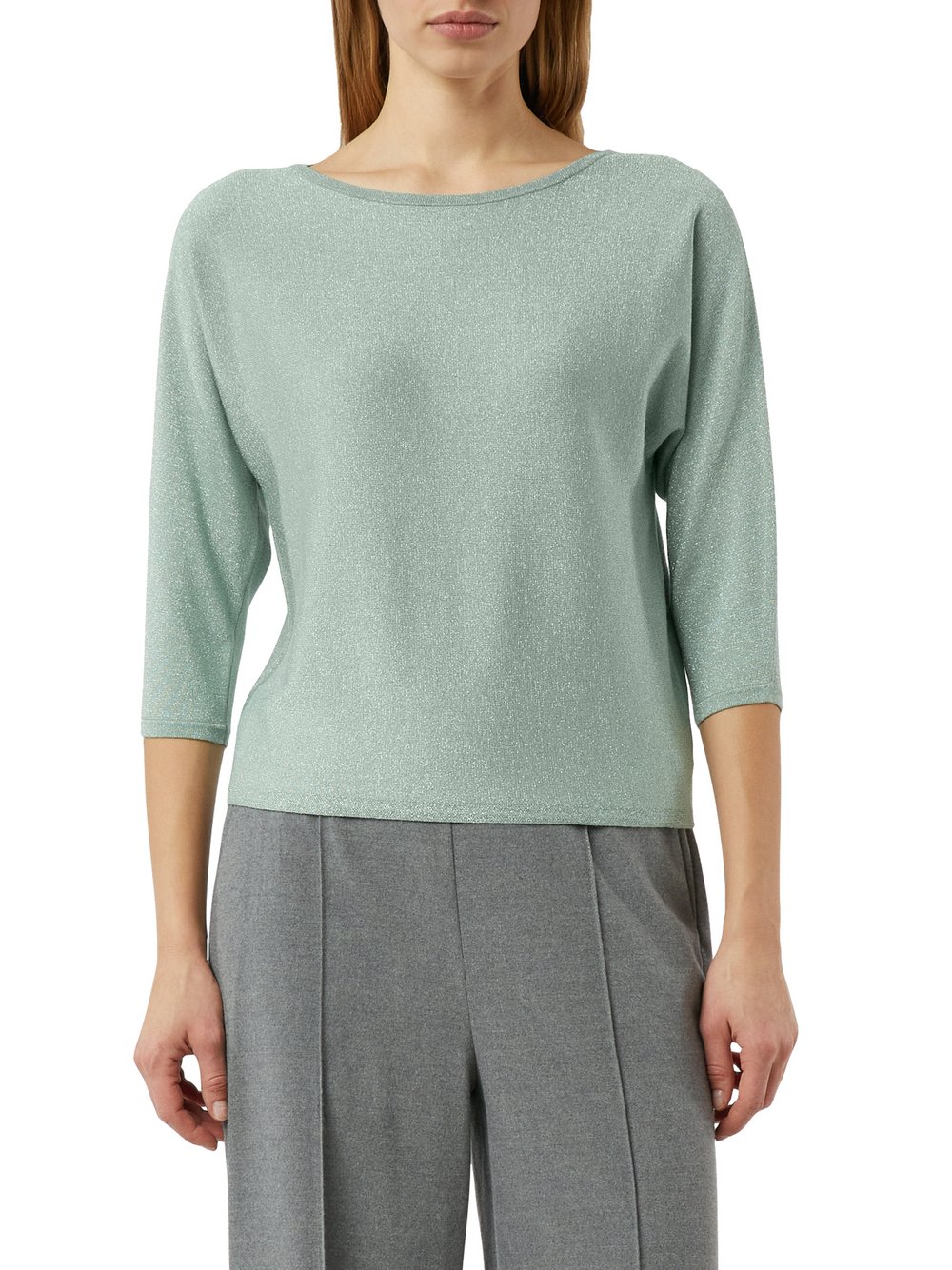 comma Strickshirt Damen grün meliert, 42