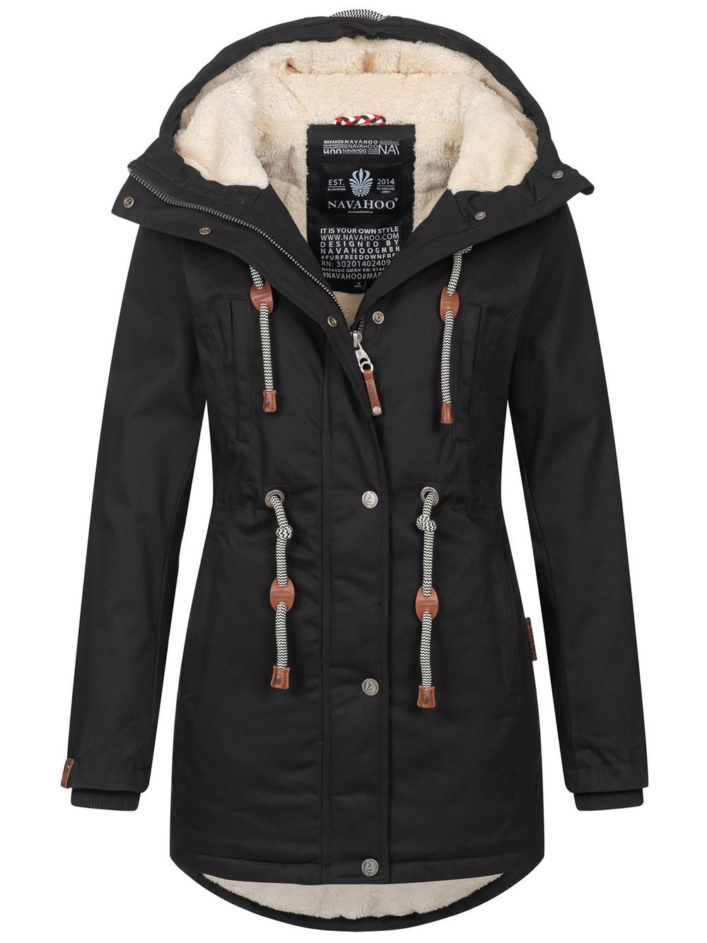 Navahoo Winterjacke  Damen Baumwolle schwarz, 40