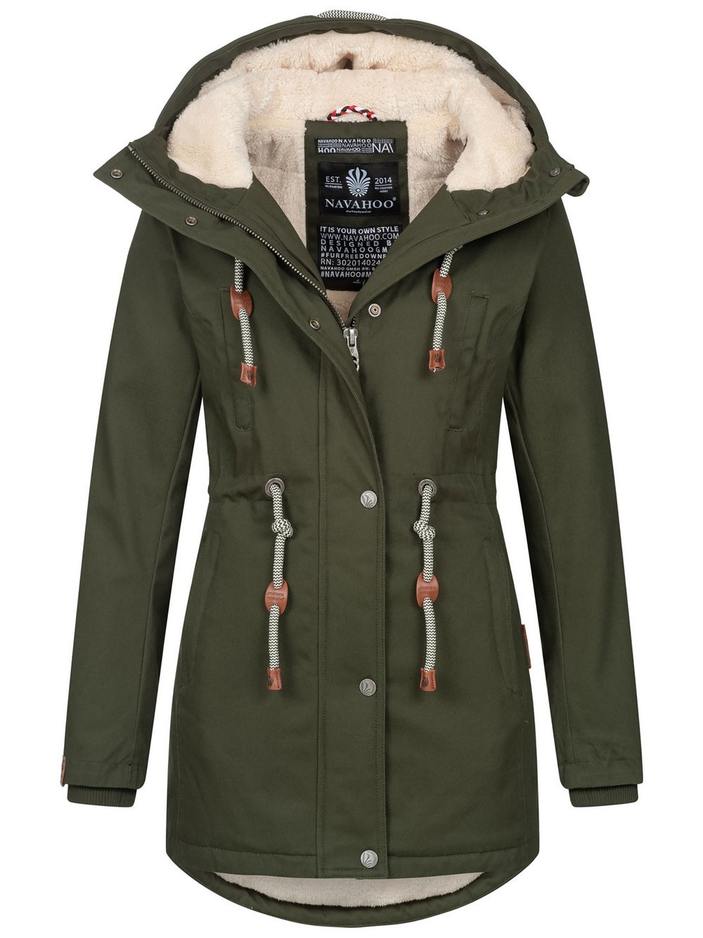 Navahoo Winterjacke  Damen Baumwolle grün, 34