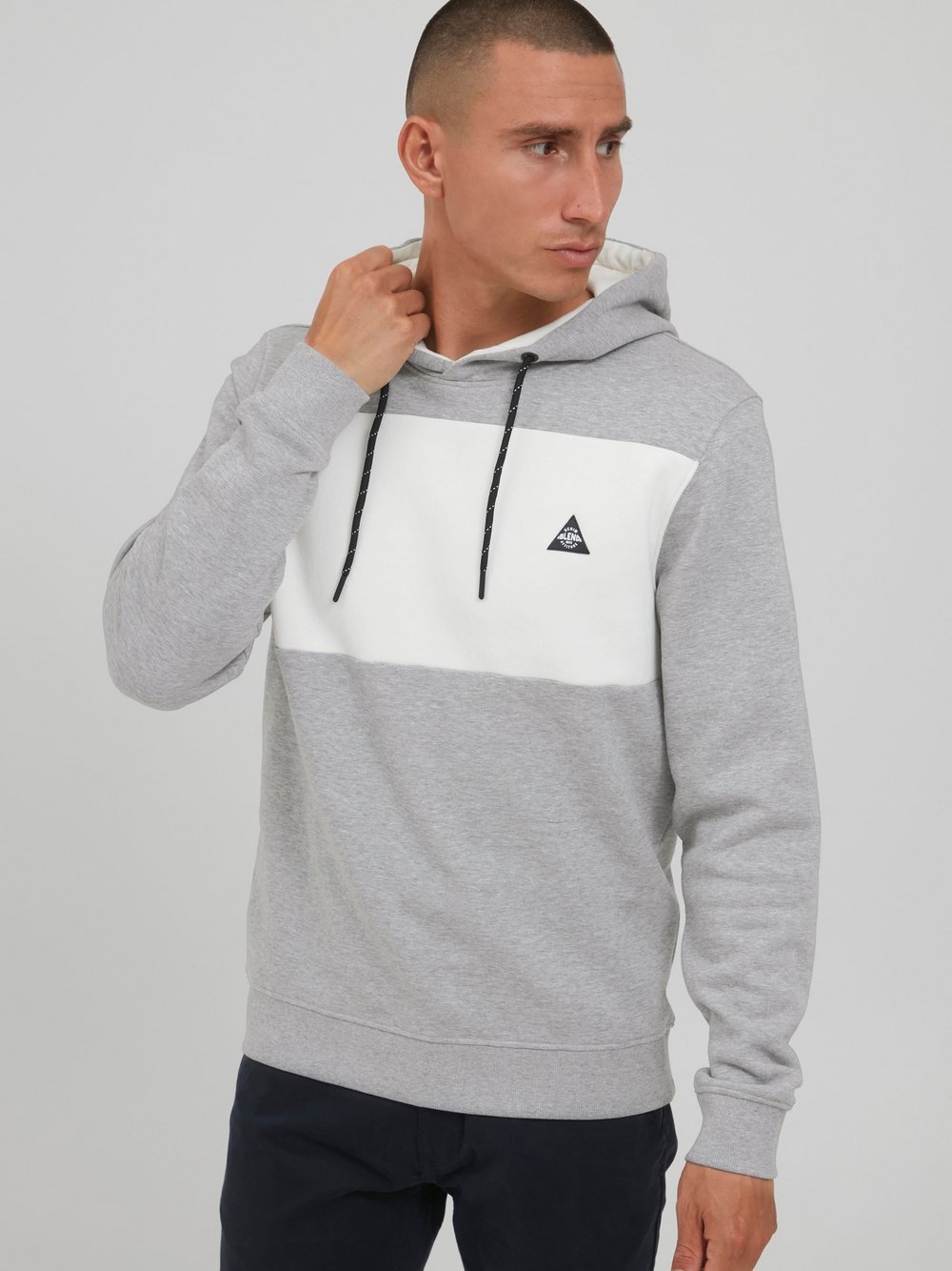 BLEND Hoodie Herren grau gemustert, XXL