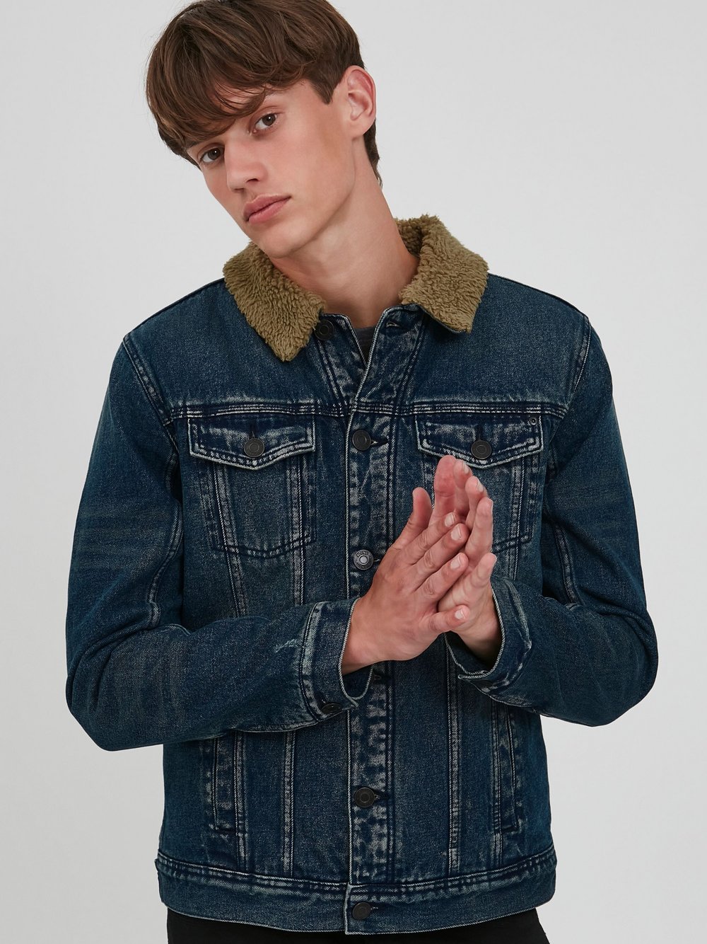 BLEND Jeansjacke Herren Baumwolle blau, XXL