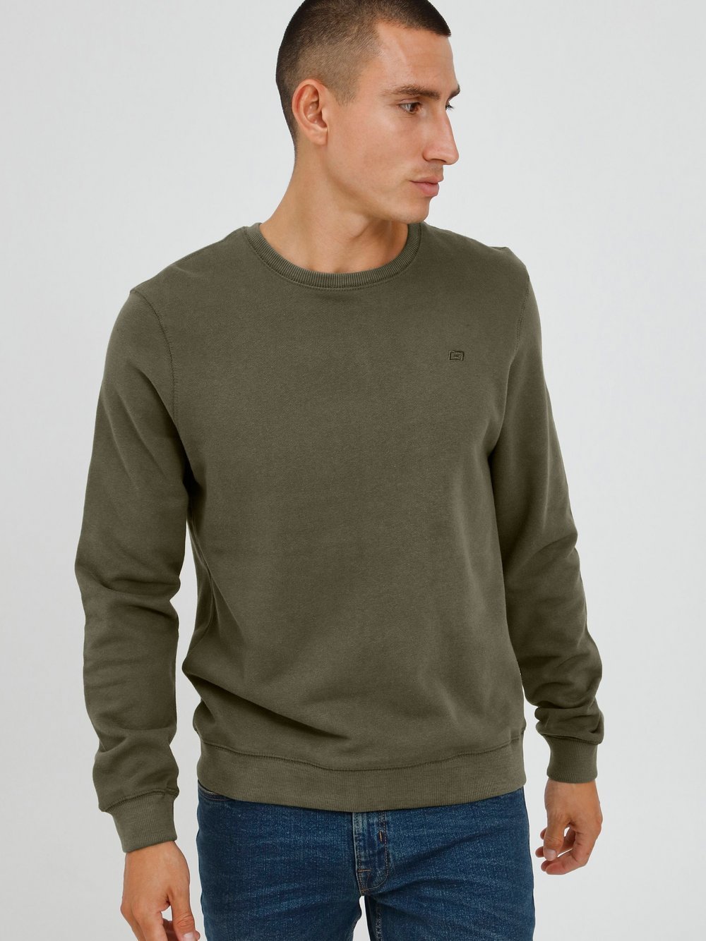 BLEND Sweater Herren Baumwolle grün, L