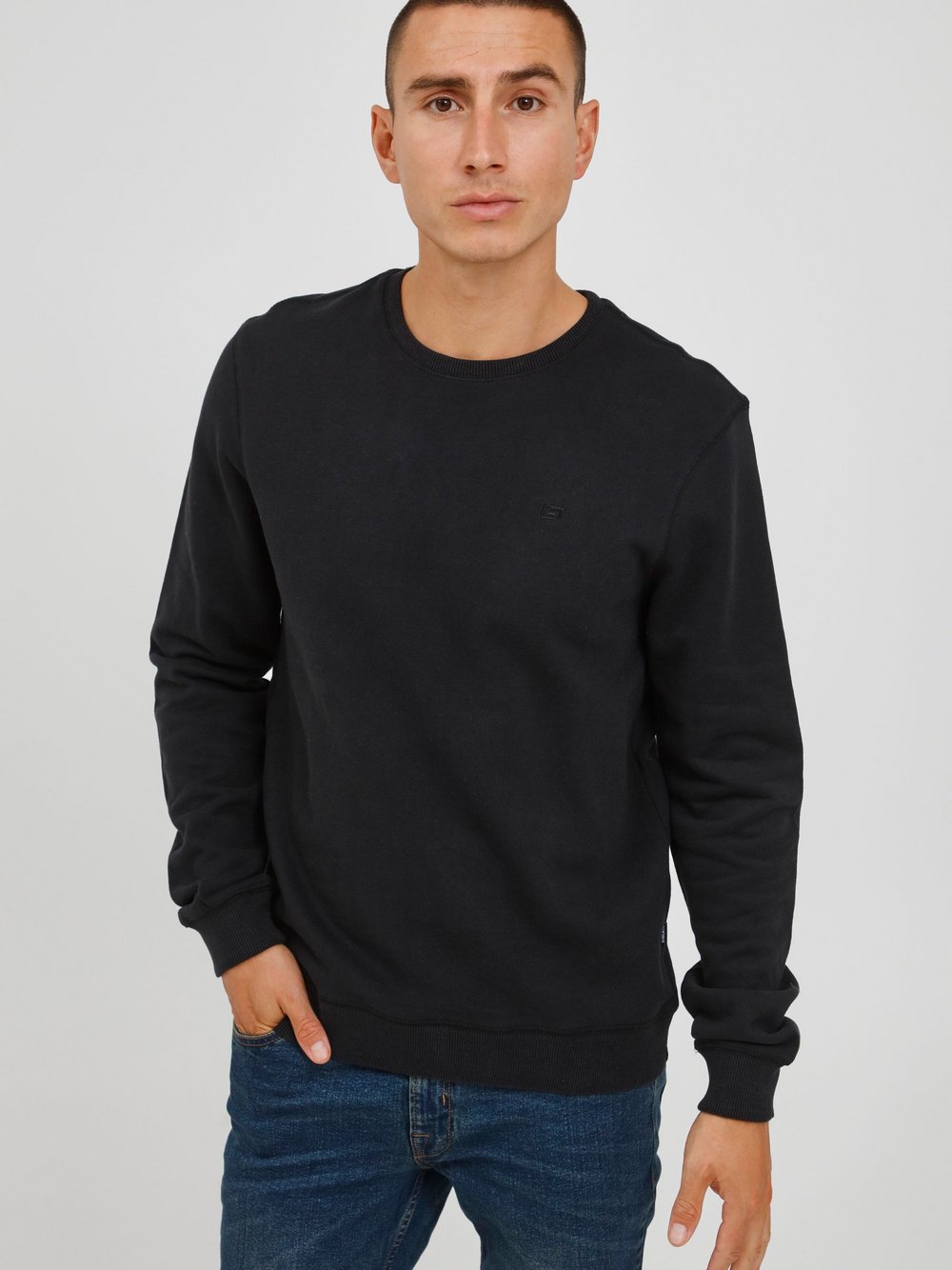 BLEND Sweater Herren Baumwolle schwarz, L