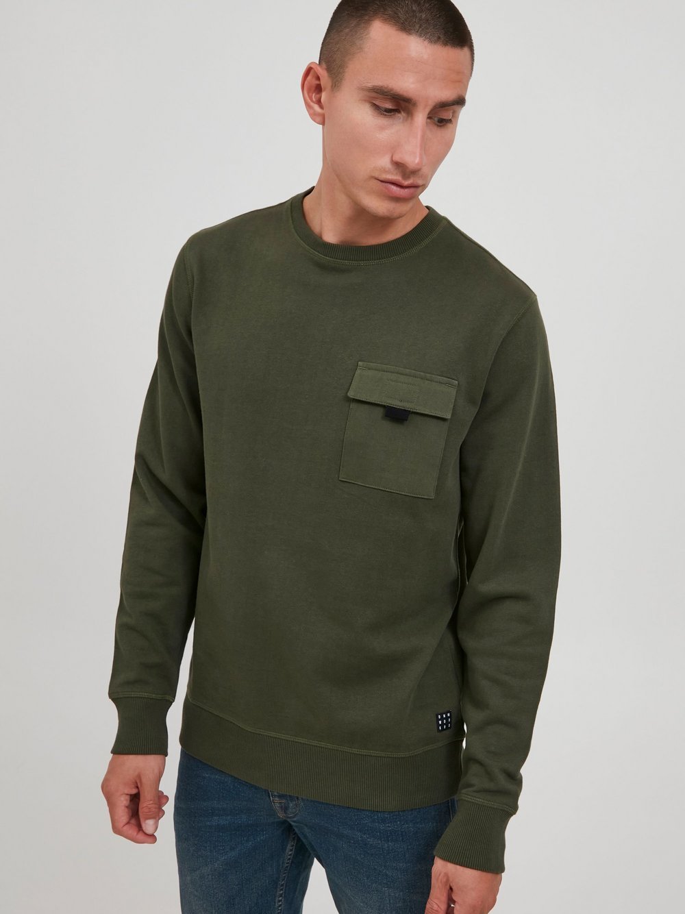 BLEND Sweatshirt Herren Baumwolle grün, L