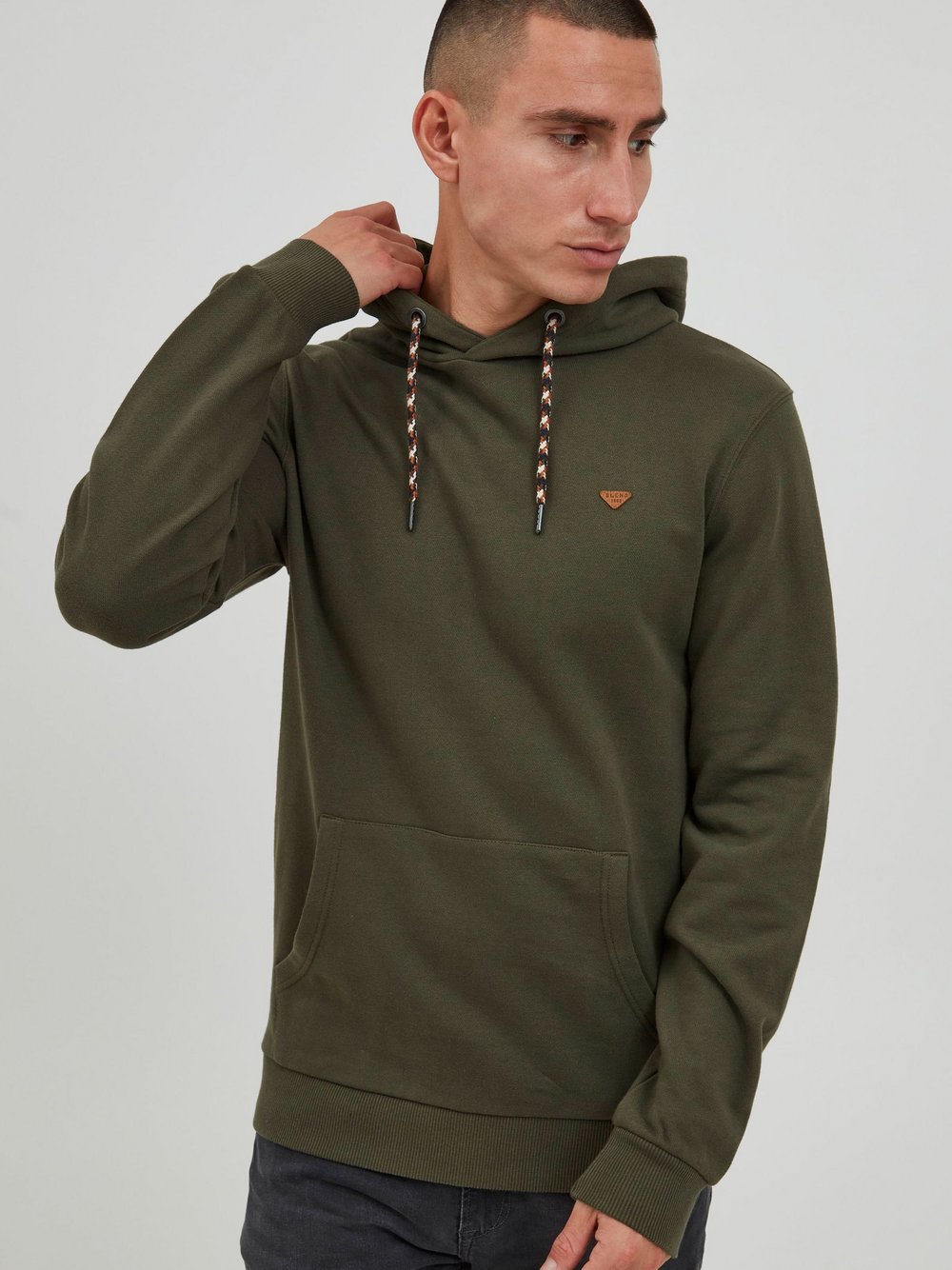 BLEND Hoodie Herren Baumwolle grün, XL