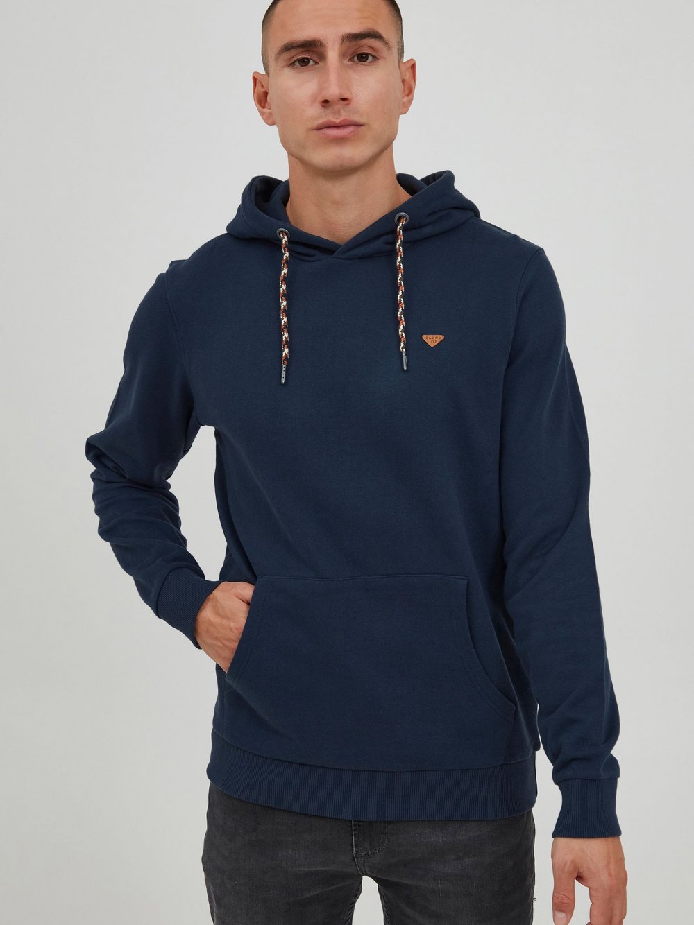 BLEND Hoodie Herren Baumwolle blau, L