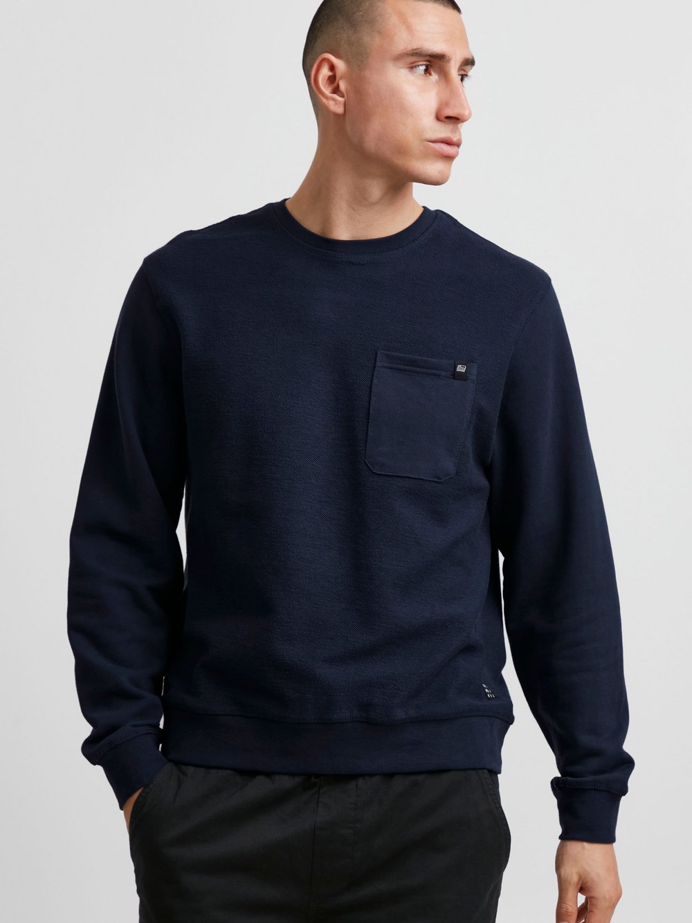 BLEND Sweatshirt Herren Baumwolle blau, M