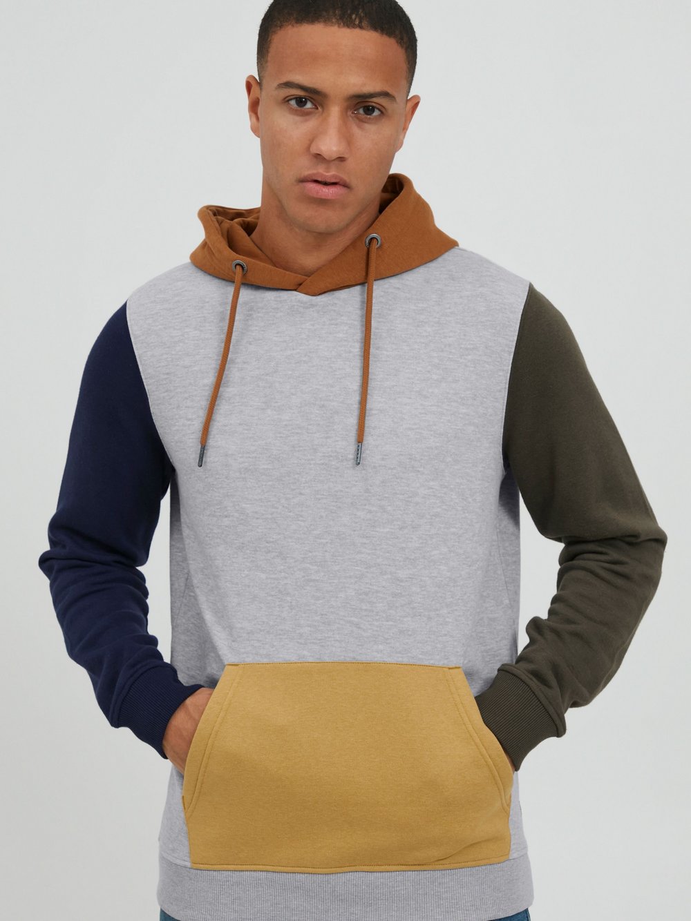 BLEND Hoodie Herren grau gemustert, L