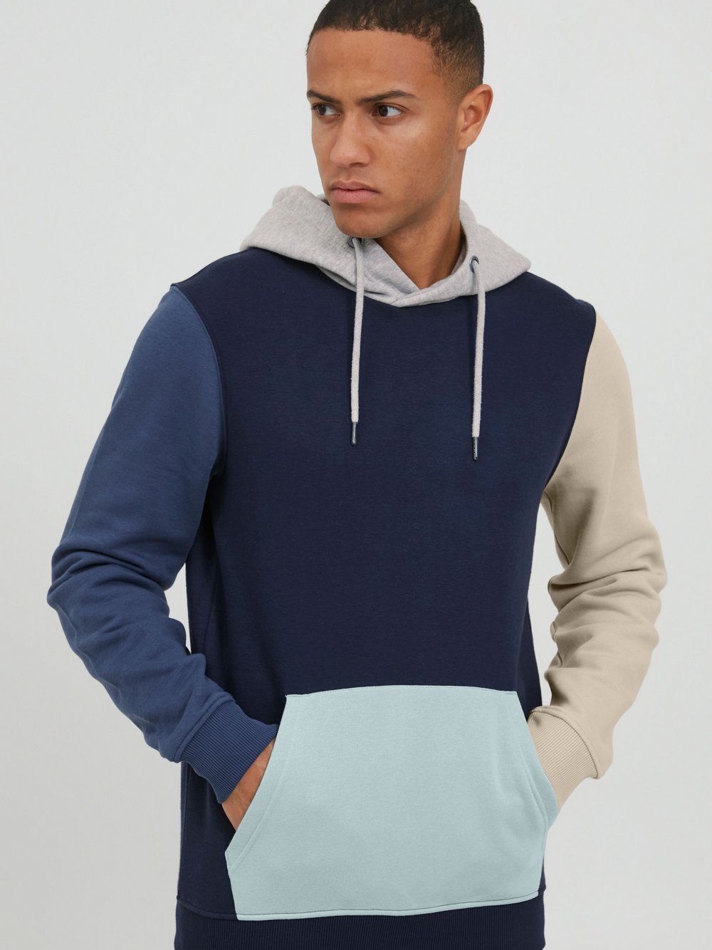 BLEND Hoodie Herren blau gemustert, XXL