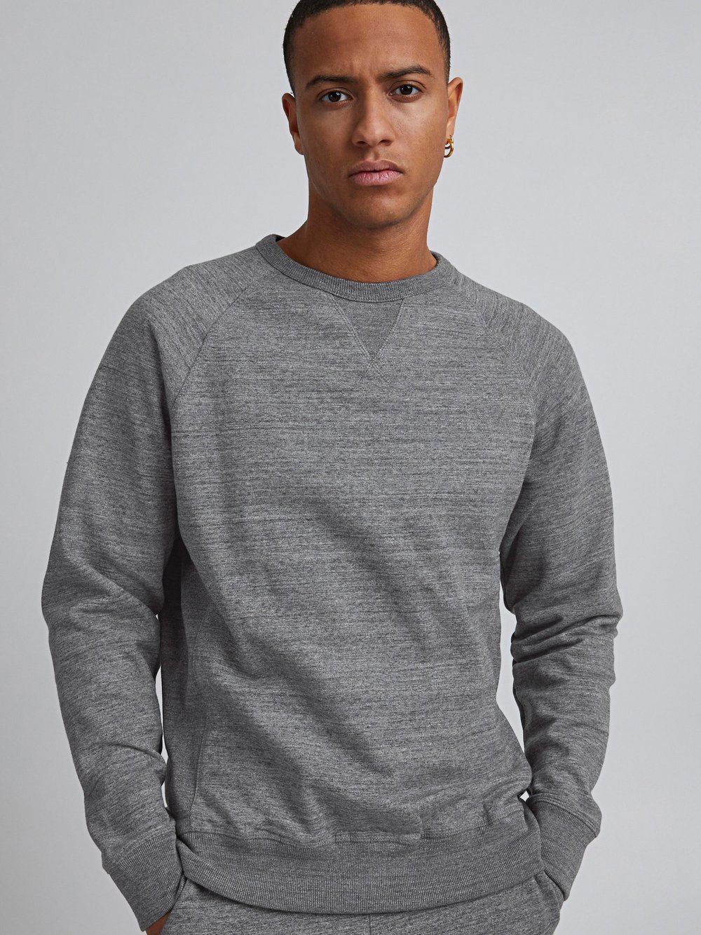 BLEND Sweatshirt Herren Baumwolle grau meliert, L