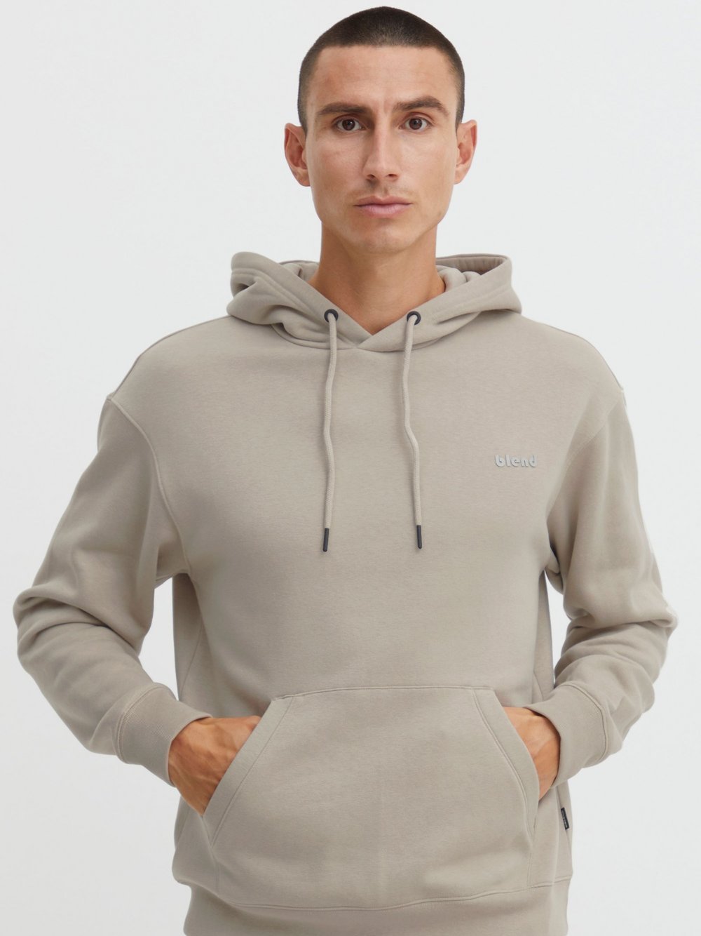 BLEND Kapuzensweatshirt Herren Baumwolle beige, L