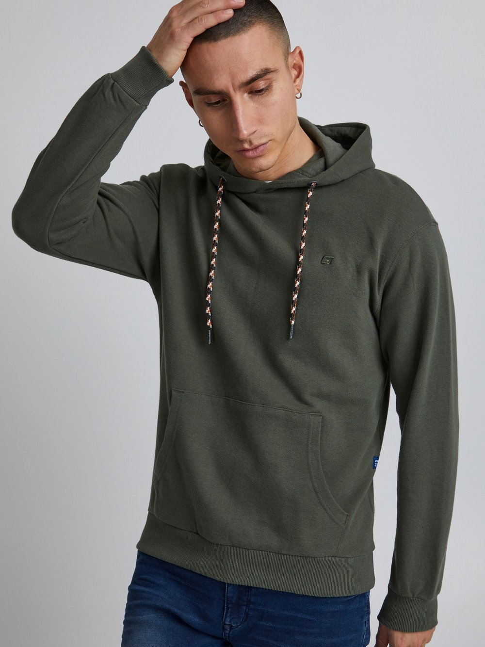 BLEND Kapuzensweatshirt Herren Baumwolle grün, XL