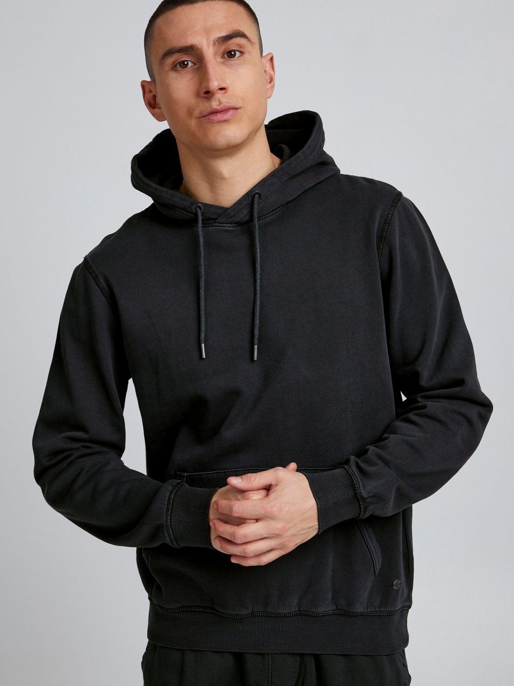 BLEND Kapuzenpullover Herren Baumwolle schwarz, M