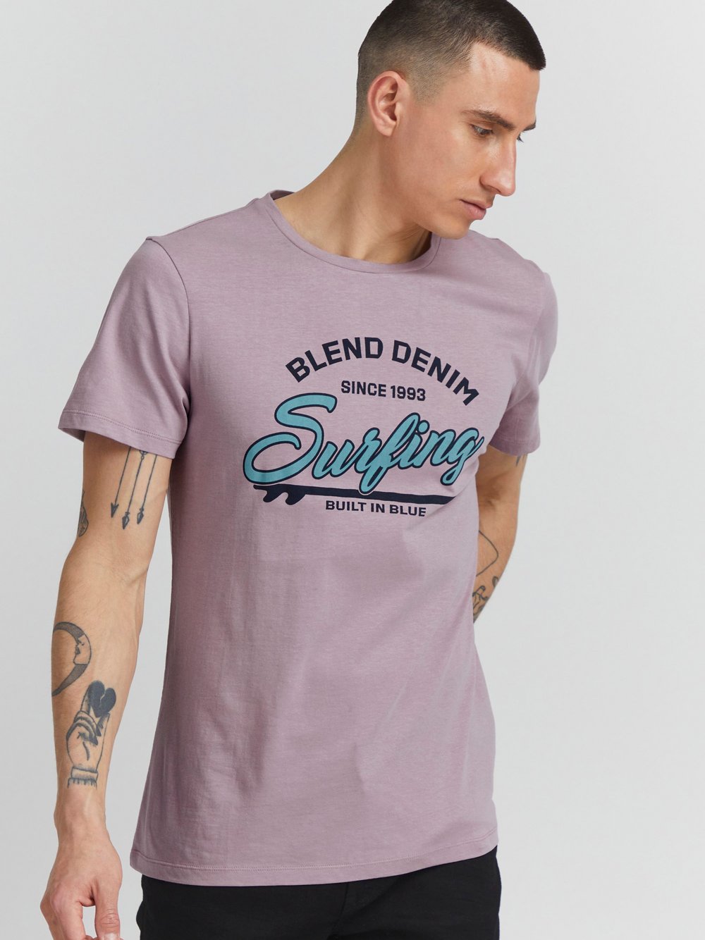 BLEND T-Shirt Herren Baumwolle mehrfarbig bedruckt, XXL