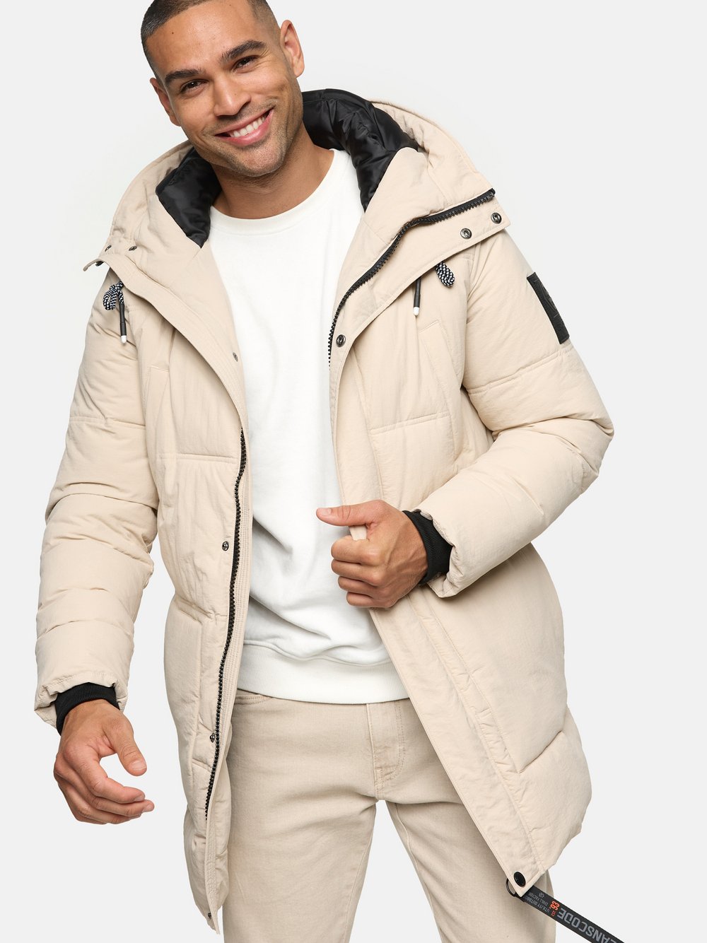 Indicode Parka Herren Polyamid beige, S