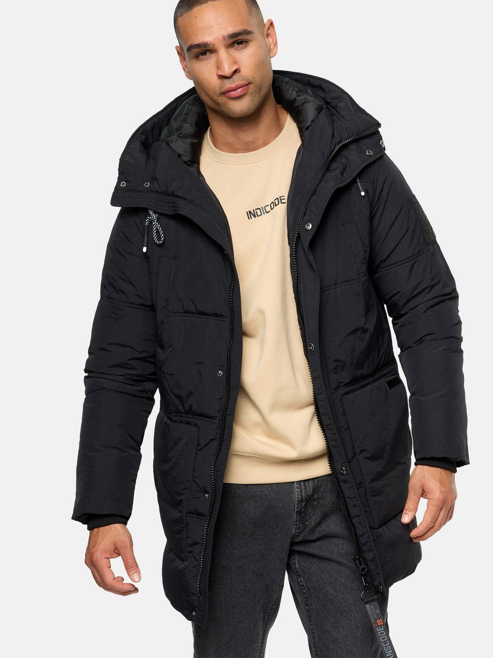 Indicode Parka Herren Polyamid schwarz, M